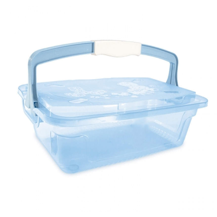 Caixa Organizadora Adoleta Bebê com Alça 5,6 Litros Azul em Oferta na Shopee