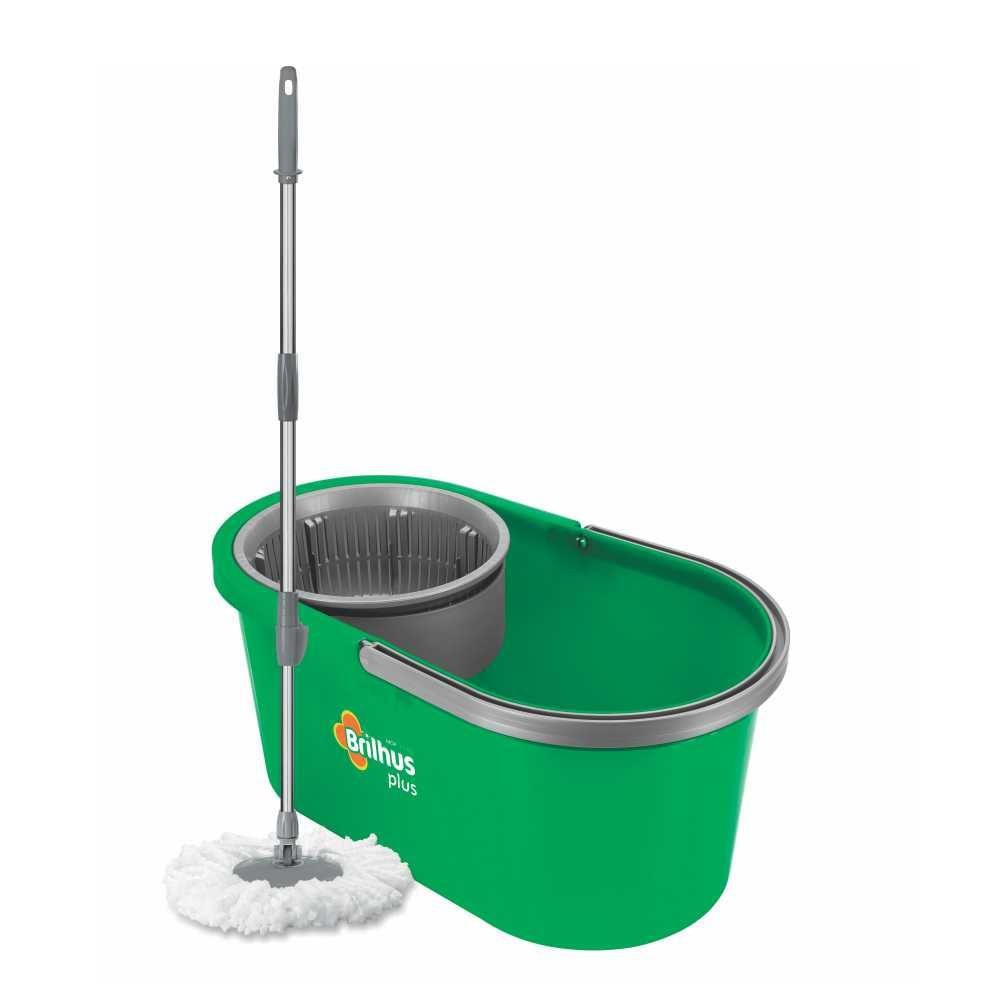 Mop Plus de Microfibra com Cabo Desmontável e Balde 13L Brilhus Bettanin - Home & Living