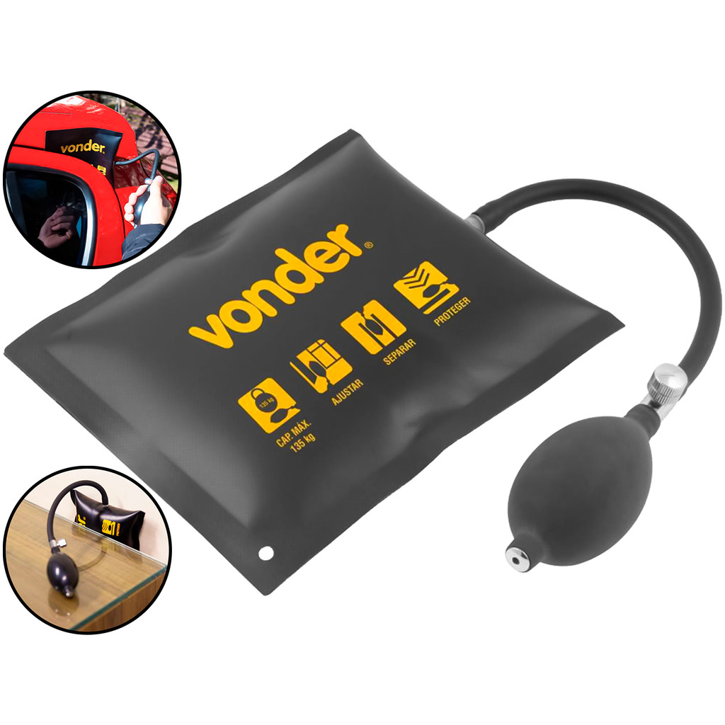 Bolsa Inflável Multifunção Cunha De Ar P/ Funilaria Abertura De Portas Janelas Veículos Martelinho De Ouro Vonder em Oferta na Shopee