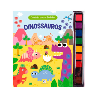Livro Colorindo Com os Dedinhos | Dinossauros em Oferta na Shopee