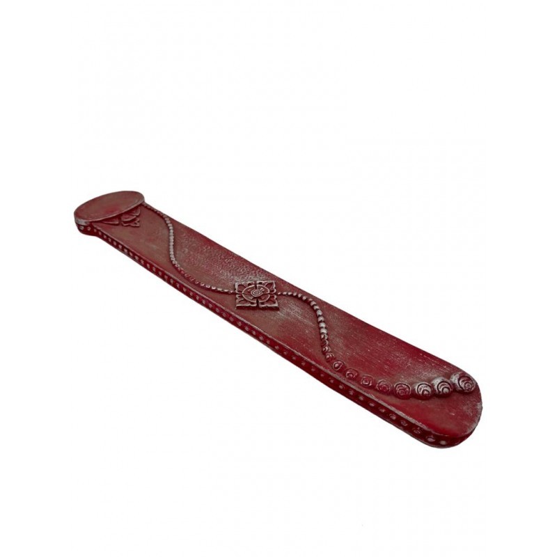 Incensário Régua 27 cm Universal Vermelho e Prata Resina