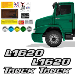 Kit Adesivos Mercedes Benz L1620 + Truck Emblema Resinado