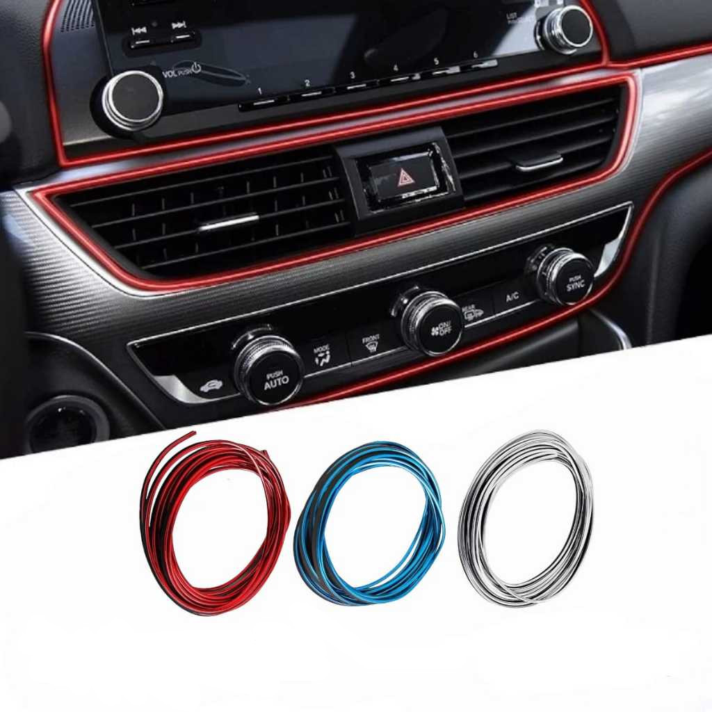 Fita Friso Decorativo Flexível 3m 5m Painel Porta Carro Acabamento Interno Adesivo em Oferta na Shopee