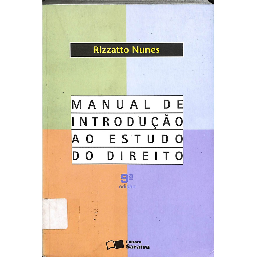 Manual de Introdução ao Estudo do Direito: com exercícios para sala de aula e lições de casa de Rizzato Nunes em Oferta na Shopee