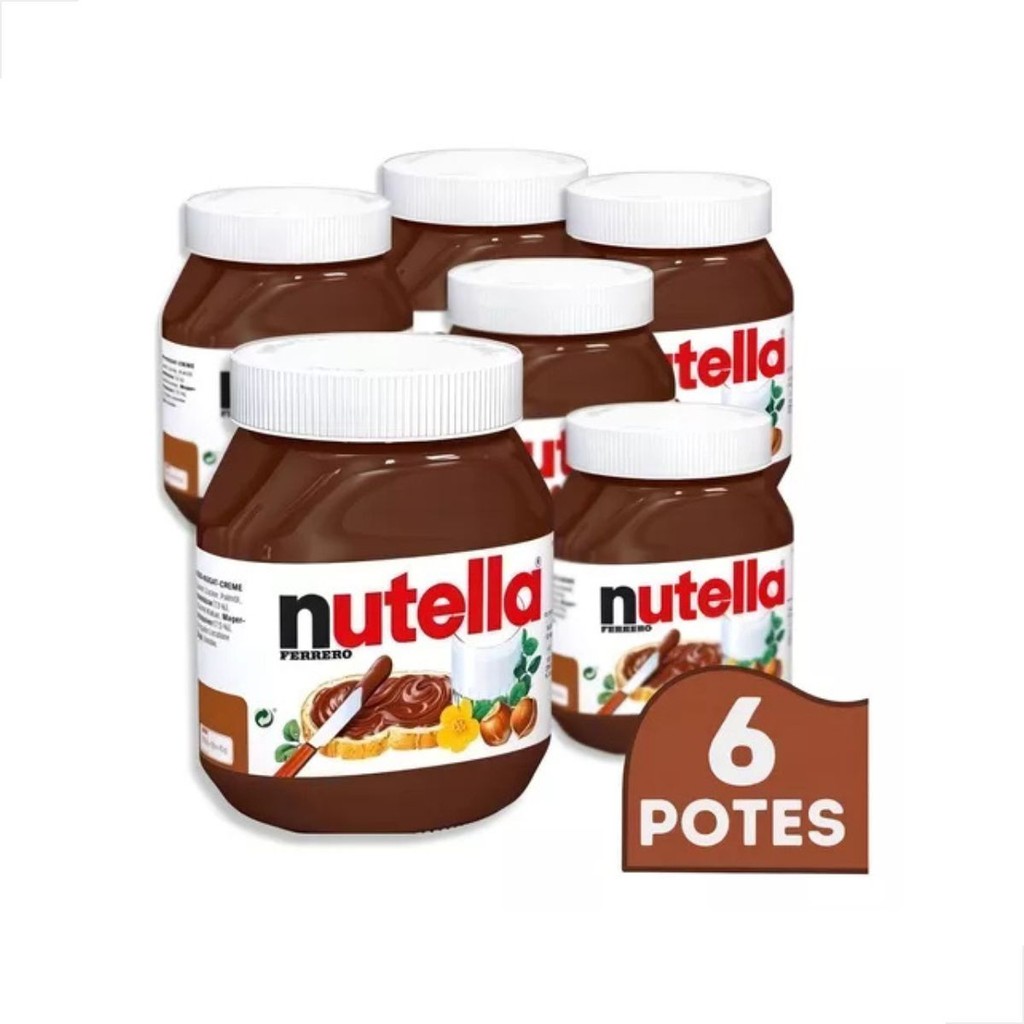 Kit 6 Unidades Creme De Avelã Nutella 650gr