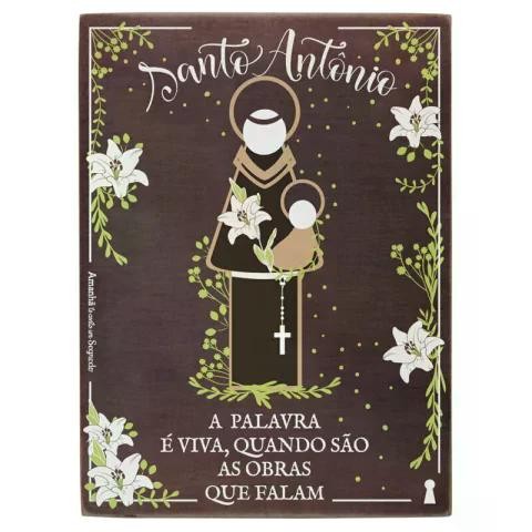QUADRO BOX DECORATIVO SANTO ANTONIO EM MDF 15X20