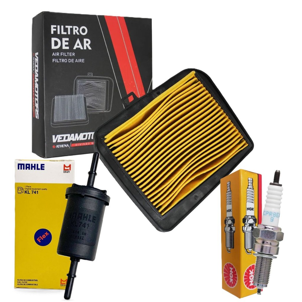 Filtro de Ar + Filtro de Combustível + Vela Ngk Cg 160 Titan em Oferta na Shopee