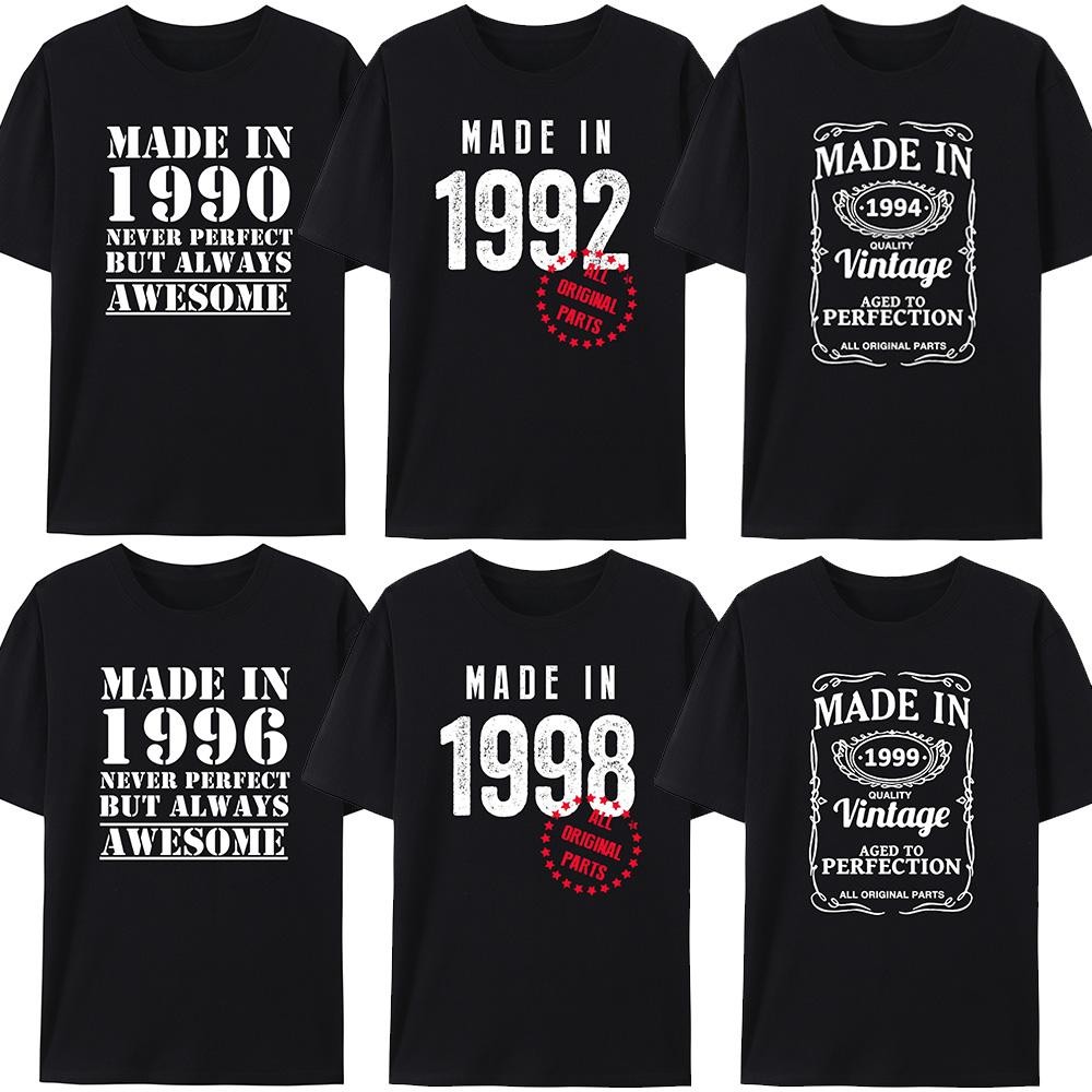 Camiseta Original, 1990/191/1992/1993/1994/1995/1996/1997/1998/1999, estilo retrô, adequada para aniversários, presentes