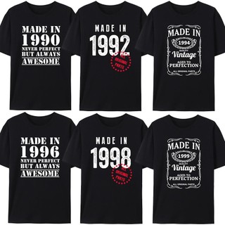 Camiseta Original, 1990/191/1992/1993/1994/1995/1996/1997/1998/1999, estilo retrô, adequada para aniversários, presentes