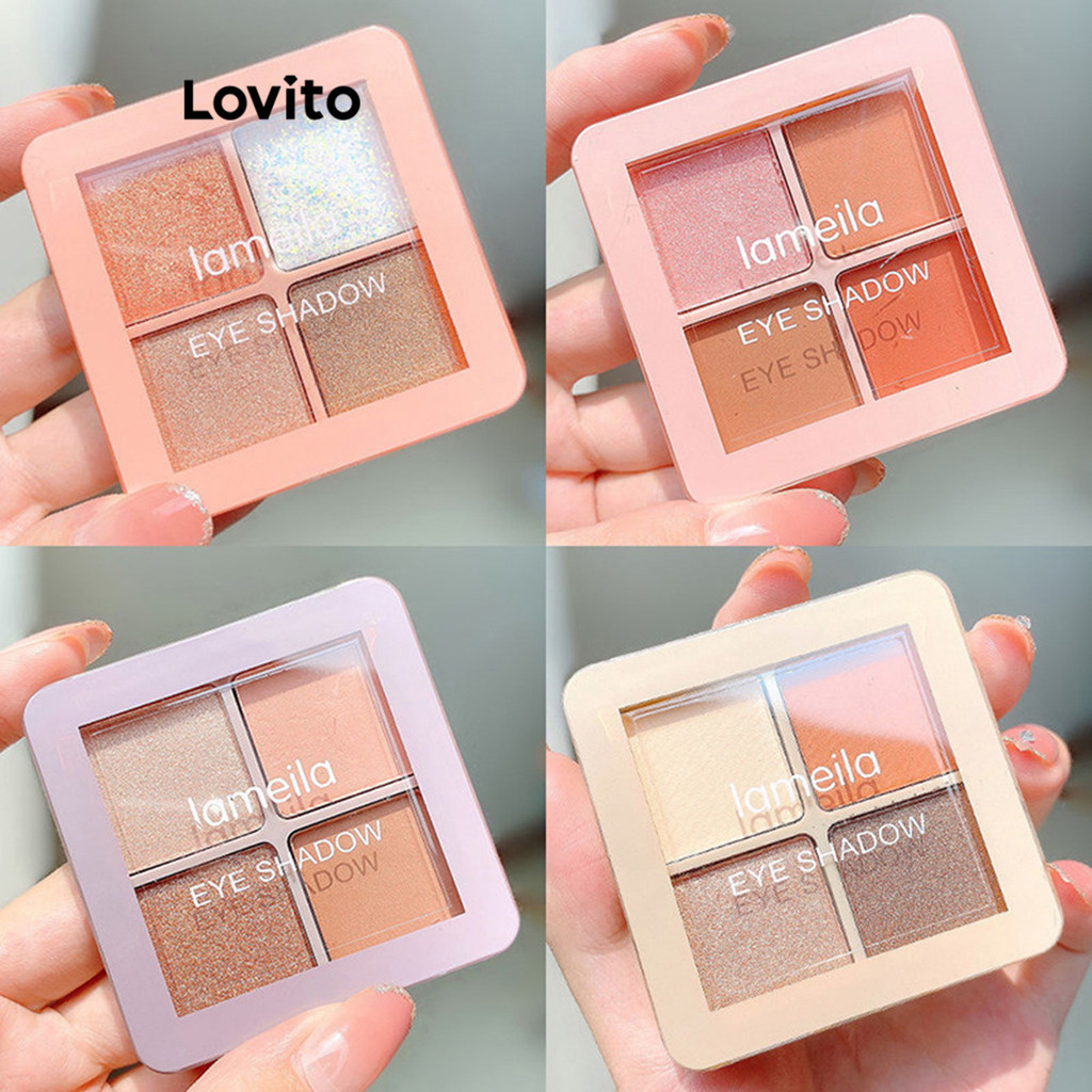 Lovito Sombra fosca fosca e brilhante de quatro cores para maquiagem diária para mulheres LFA41459 - Beauty
