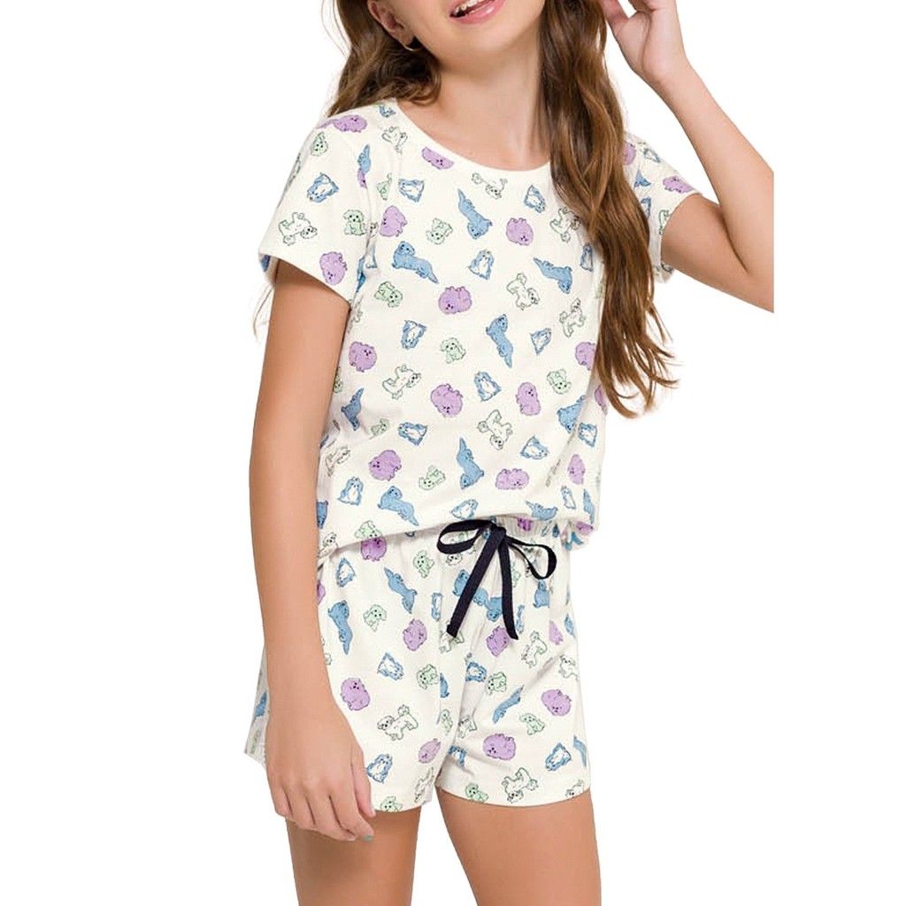 Pijama Infantil Menina Curto Espaço Pijama 4050038