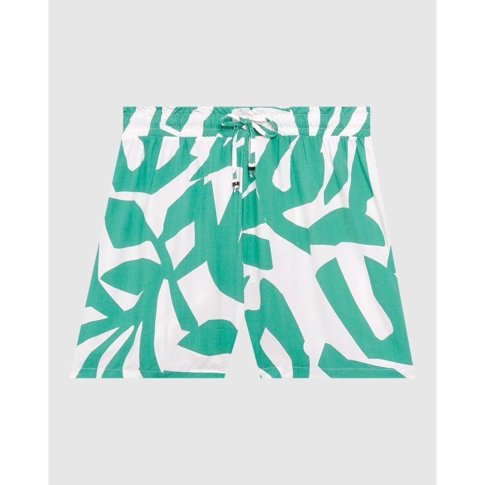 Shorts Feminino Plus Size Estampado Com Cadarço Em Viscose em Oferta na Shopee