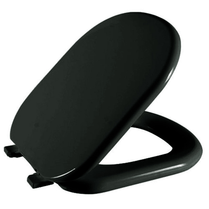 Assento Almofadado Valentina Preto Tampa para Vaso Hervy