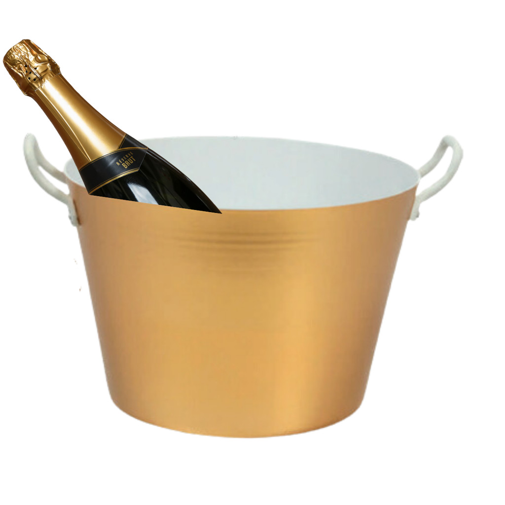 Balde De Gelo Champanheira 8,51 Litros Festa Branco Dourado