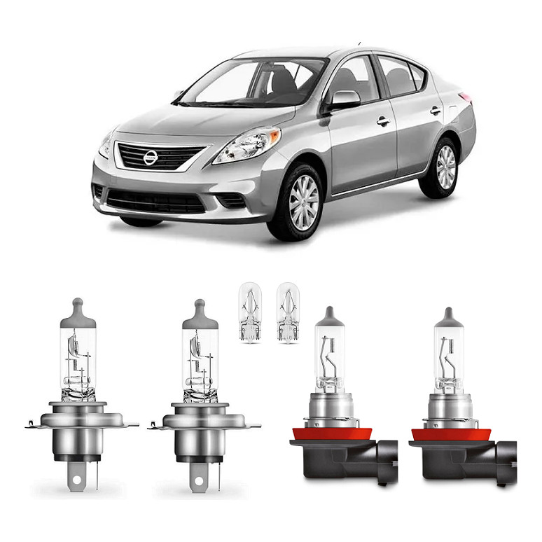 Kit 6 Lampada Farol lanterna e Milha Versa 2011 2012 2013 2014 2015 em Oferta na Shopee