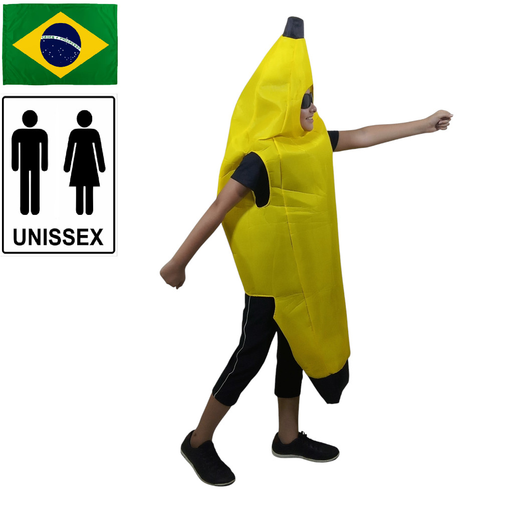 Fantasias Festa Infantil De Banana Carnaval Cosplay Escolar Halloween e Aniversário Criança