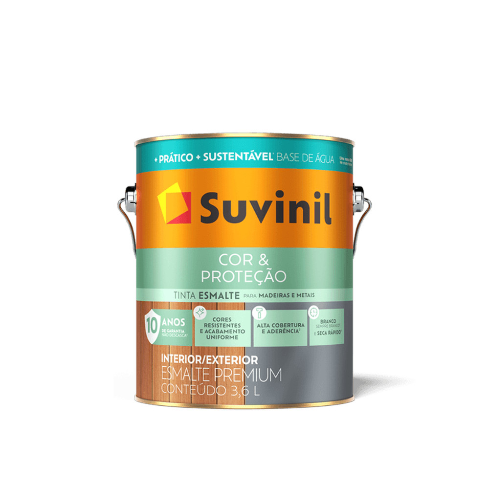 TINTA ESMALTE SUVINIL BASE ÁGUA BRILHANTE 3,6L VÁRIAS CORES em Oferta na Shopee