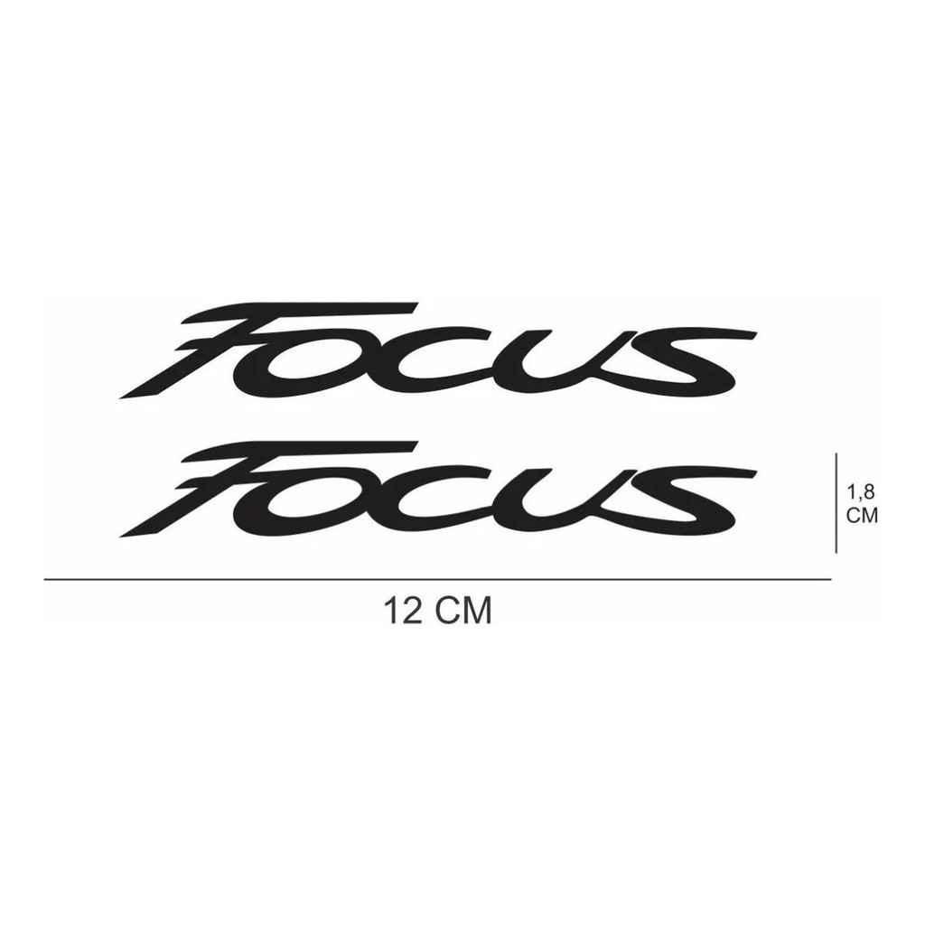 Par De Adesivo Emblema Ford Focus  Preto - Branco