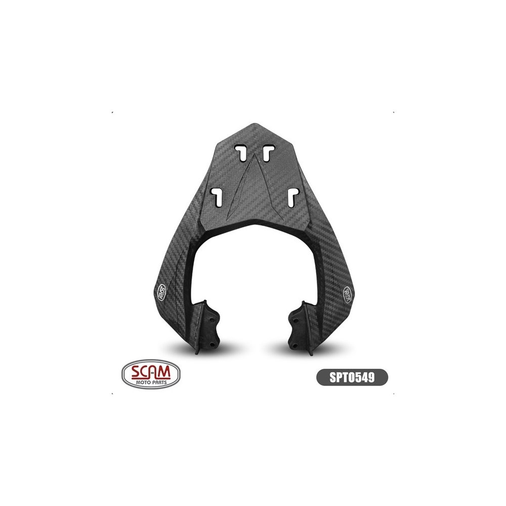 Bagageiro Suporte Baú Fiber Force FZ25 Fazer 250 2018-2019-2020-2021-2022-2023-2024-2025 Scam