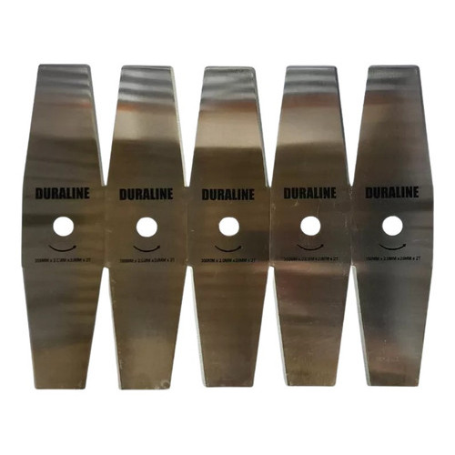 Kit 5 Faca Lâmina Roçadeira 2 Pontas 350mm Furo 20mm Esp 2mm