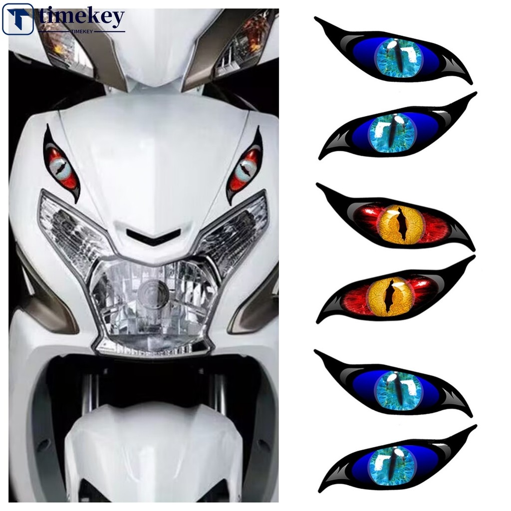 Timekey 2 Pçs 3D Estéreo Motocicleta Reflexivo Olhos De Gato Adesivo Espelho Retrovisor Decalque Para Moto Decoração Aut