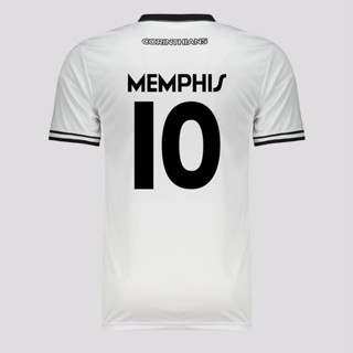 Camisa Corinthians Logo Branca 10 Memphis em Oferta na Shopee