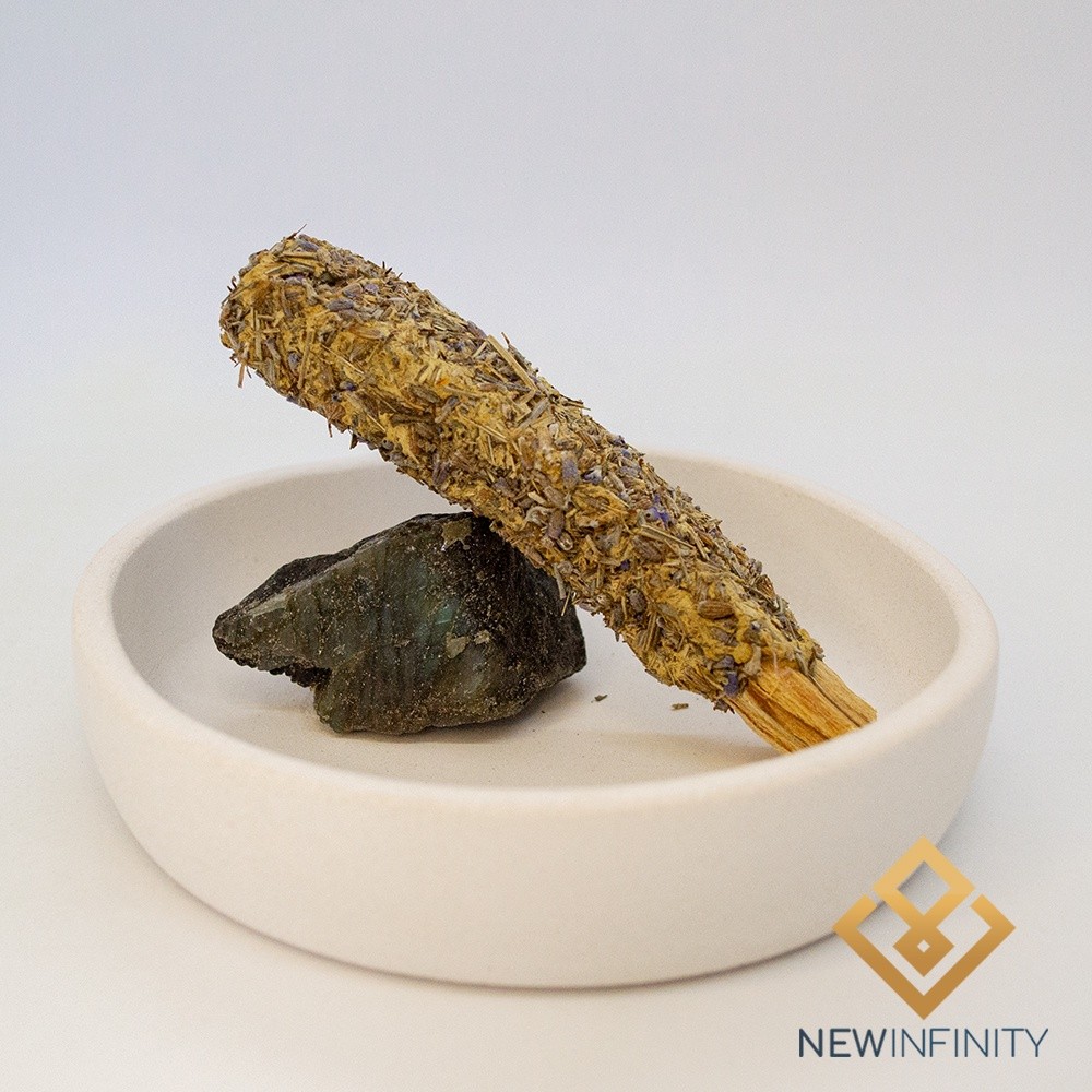 Suporte para Defumador Palo Santo de Labradorita Pedra Natural