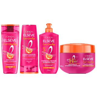 KIT ELSEVE EFEITO LISO DOS SONHOS SH + COND + MÁSC + CR PENTEAR em Oferta na Shopee