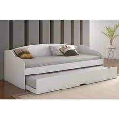 Sofá Cama Solteiro Funny III c/ Auxiliar Branco - Conquista