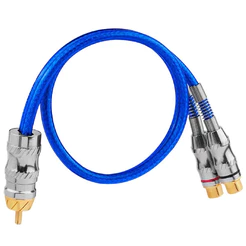 Cabo Y Taramps TYB 1M2F Blindado, 1 Macho 2 Fêmeas, 30cm, Cobre OFHC, Plugs Ouro