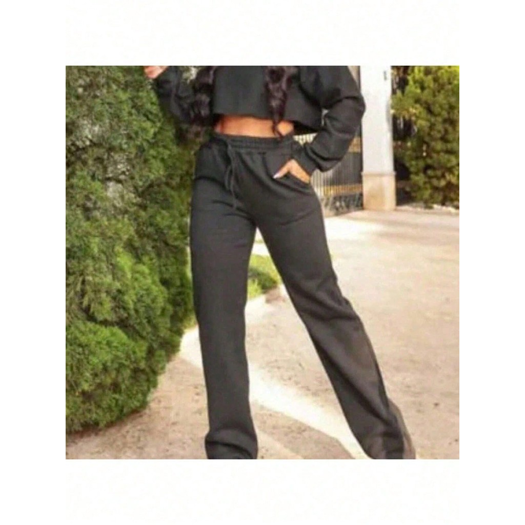 A-Lows A&L Conjunto  Moletom Blusa Croped e Calça Pantaona