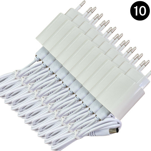 Kit 10 Fonte 12v 2a Bivolt Estabilizada Tensão Fita LED Placa Eletrônica Câmera CFTV Luminárias painél e Display Evento