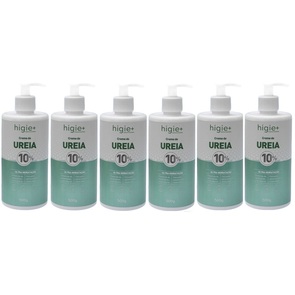 Kit 6x Creme Hidratante Uréia 10% Ultra Hidrat 500g Higie+