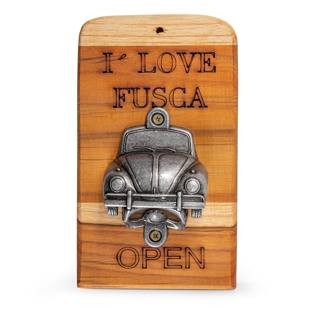 Abridor de Parede Madeira Teca Fusca 17cm Teca Wood