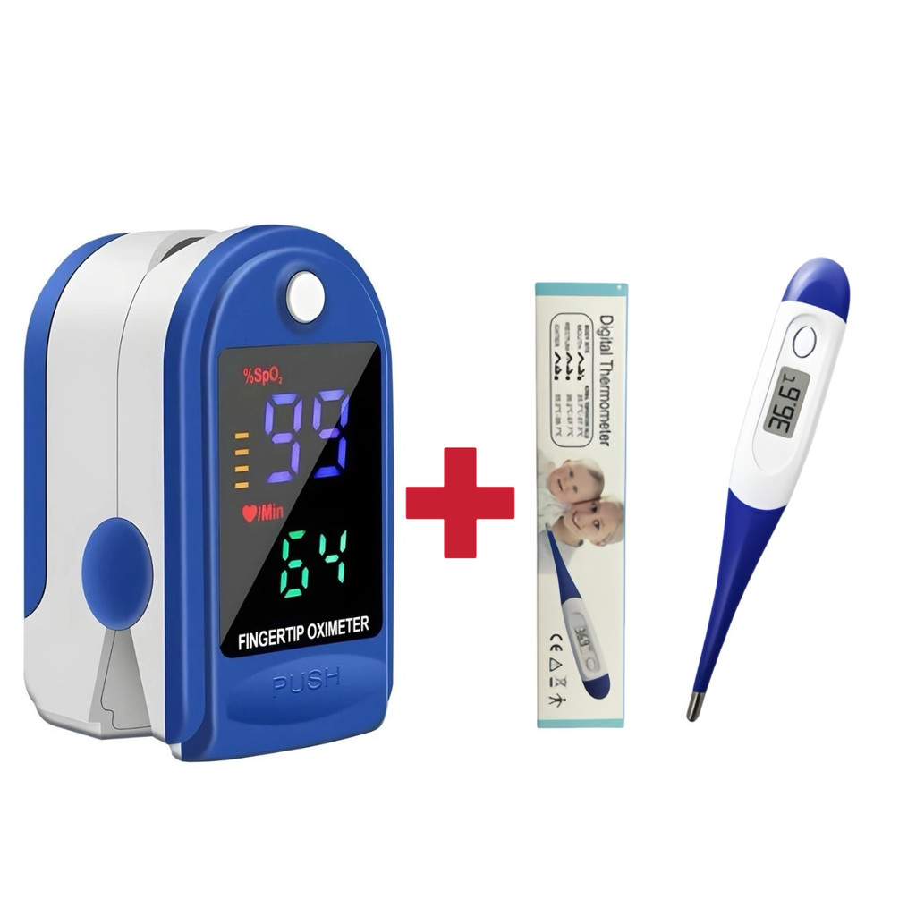 Kit  Precisão de medição do termômetro digital + oxímetro de pulso