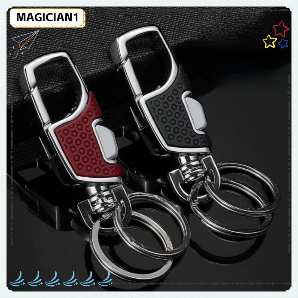 Chaveiro De Carro Mágico , Fecho Preto , Suporte De Aberto Com Um Clique , Anel Duplo Portátil À Prova De Perda