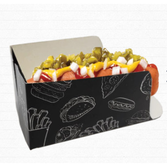 100 Peças - Embalagem Mini Hot Dog / Cachorro Quente - Linha Black em Oferta na Shopee