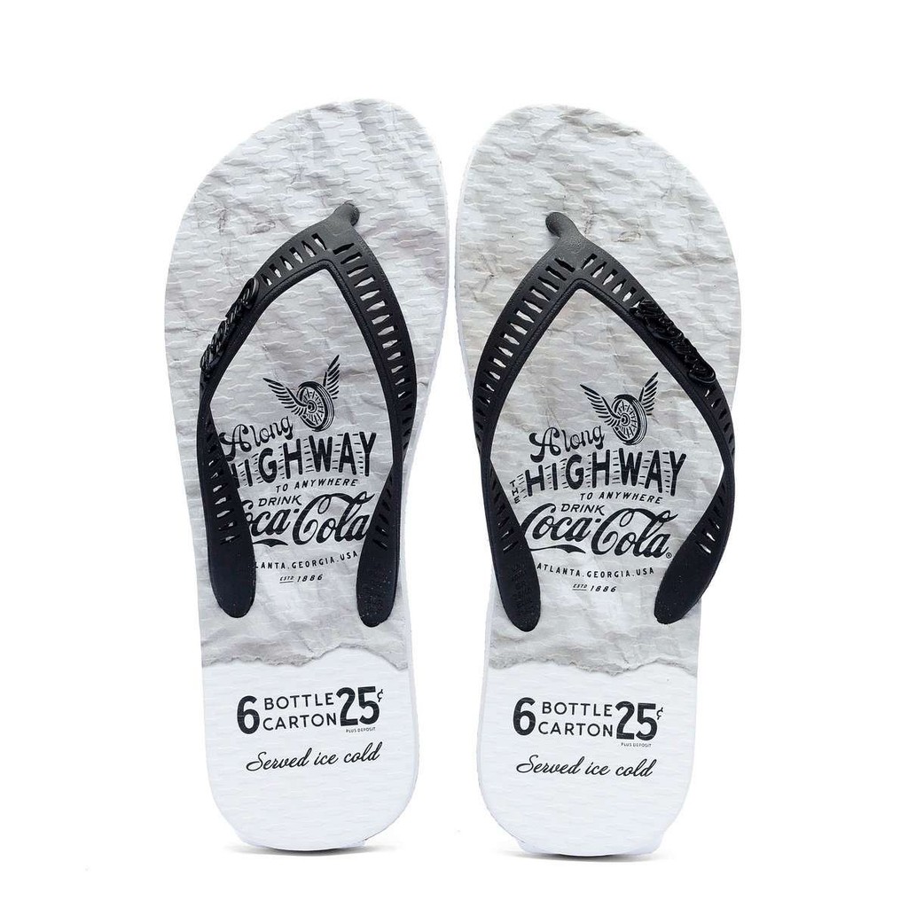 Chinelo Coca Cola Paper Branco/Preto em Oferta na Shopee