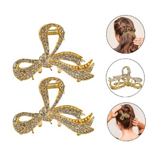 Kit 2 Presilha Grande Laço Dourado Strass Cabelo Acessório Cabelos Penteado Charme Hair Salão Moda em Oferta na Shopee