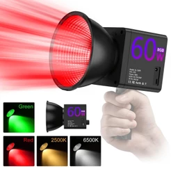 Iluminador LED COB RGB 60W Mamen SL-C60R 2500–6500K Recarregável USB-C PD (Bivolt)