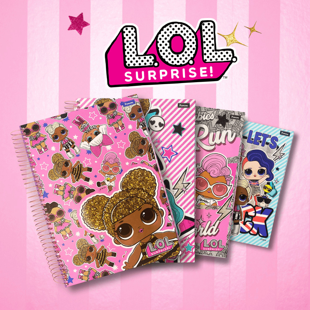Caderno 10 matérias 200 Fls Lol Surprise Foroni