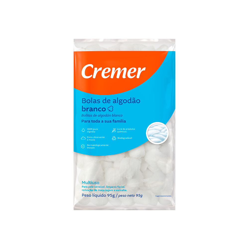 Algodão Bolas Cremer 95g 30 Unidades em Oferta na Shopee