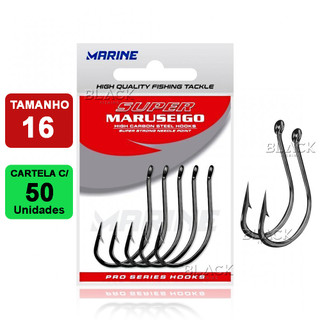 Anzol Super Maruseigo Aço Carbono BlackNickel Marine Sports - Vários Tamanhos