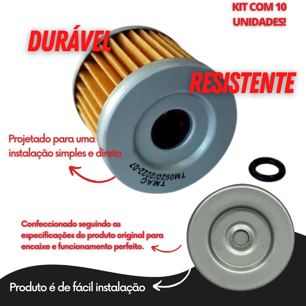 Kit 10 Filtro De Óleo Para Suzuki Yes 125 Intruder 125 Gsr — imagem 2 de 2