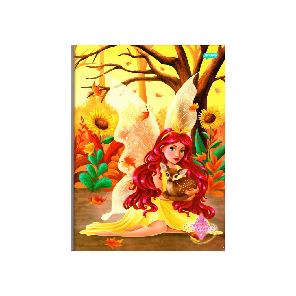 Caderno De Arame Universitário Conto De Fada 80 Folhas  - JANDAIA CAPA:AMARELO em Oferta na Shopee