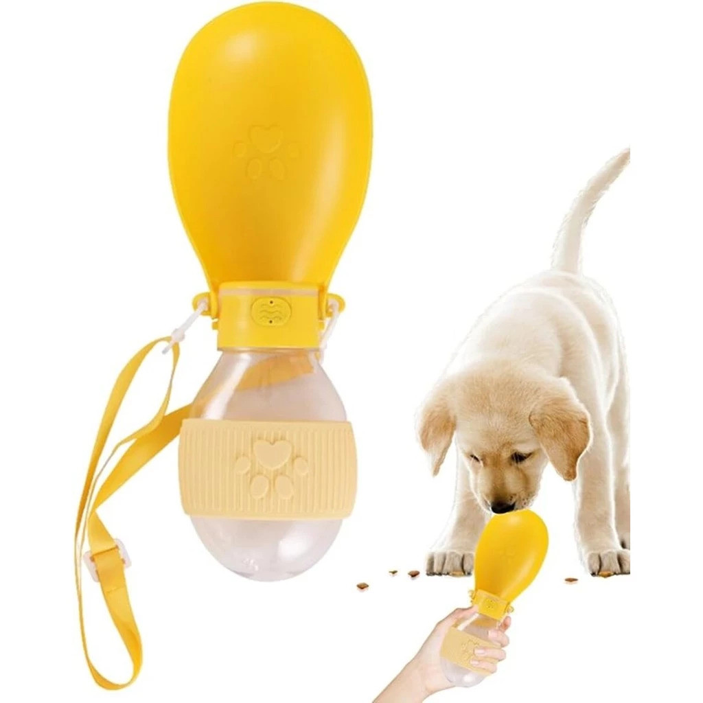 Garrafa De Água 2 Em 1 Portátil Para Gatos Cães E Dispensador Multifuncional