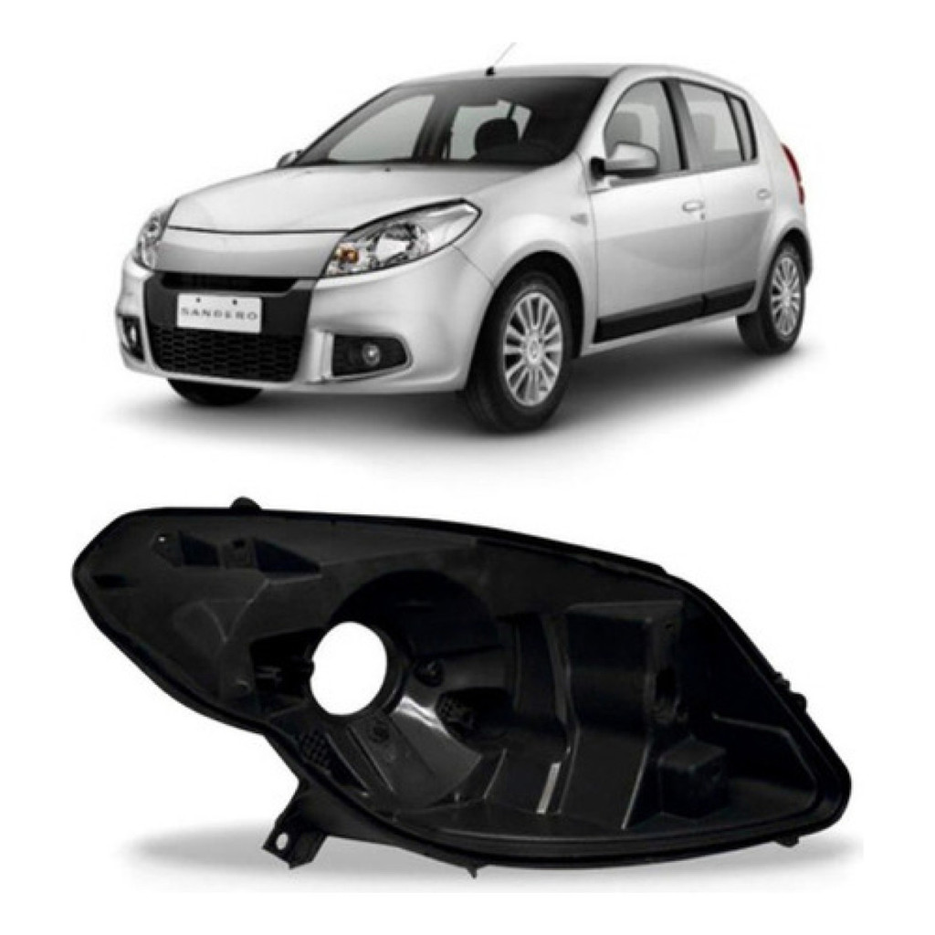 Carcaça Farol Sandero 2012 2013 2014 Novo