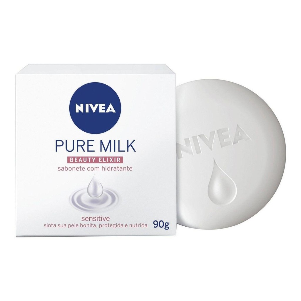 Kit C/ 2 Sabonete Em Barra Pure Milk Sensitive 90g Nivea