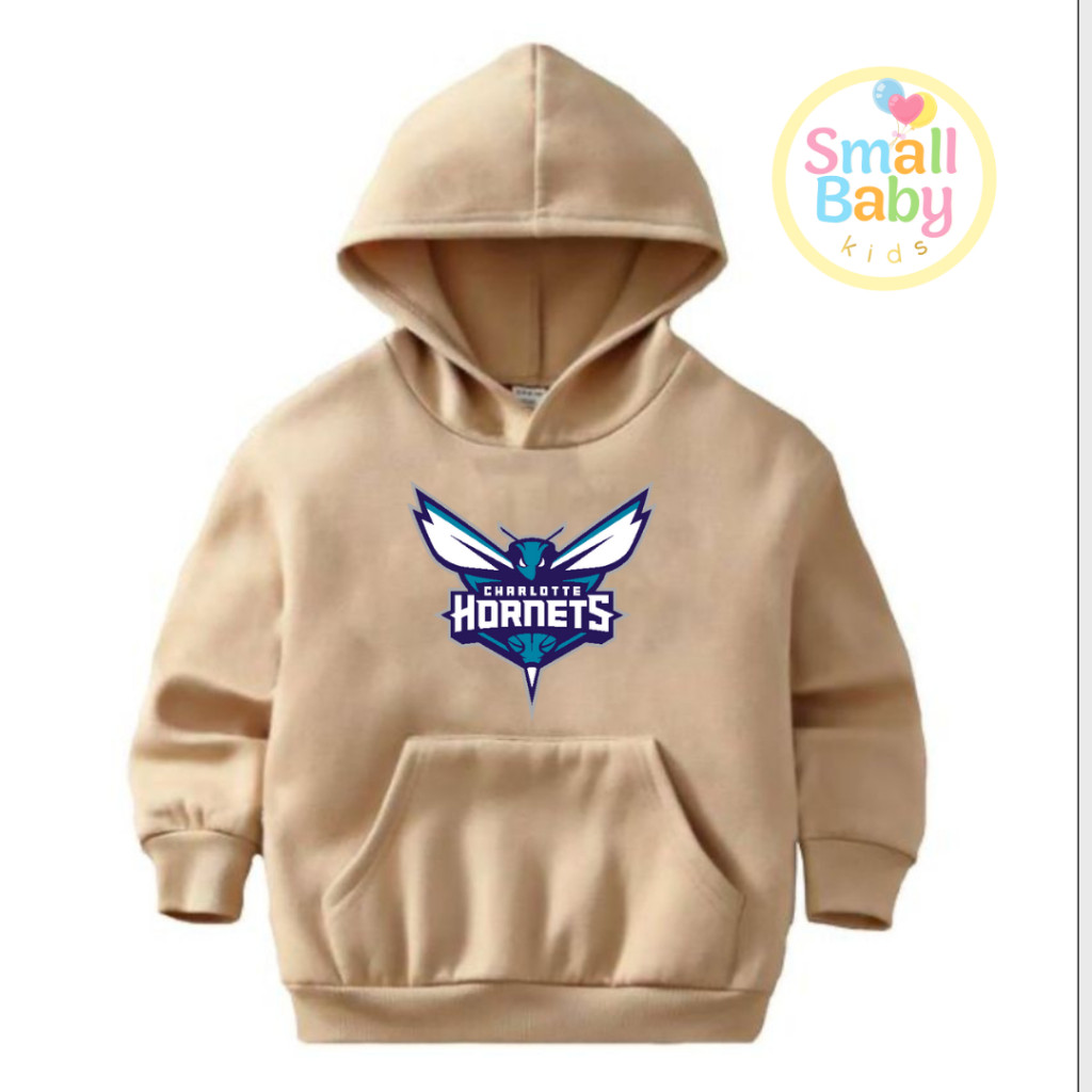 Blusa Moletom Infantil/Juvenil Unissex Times de Basquete USA Charlotte Hornets