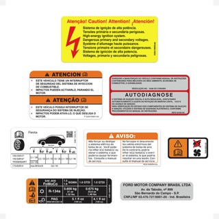 Kit Adesivos Advertencia Compativel New Fiesta 2014/2019 em Oferta na Shopee